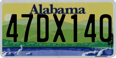 AL license plate 47DX140