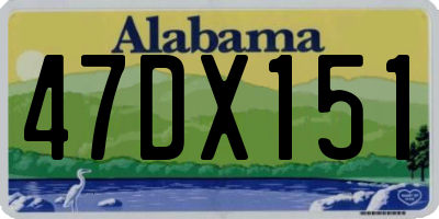 AL license plate 47DX151