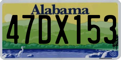 AL license plate 47DX153