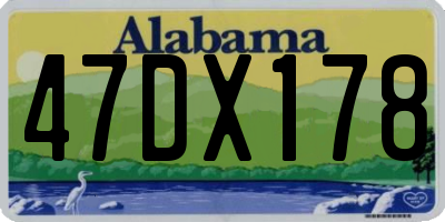 AL license plate 47DX178