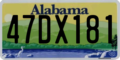 AL license plate 47DX181