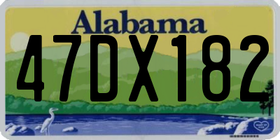 AL license plate 47DX182
