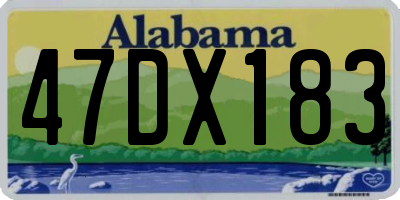 AL license plate 47DX183