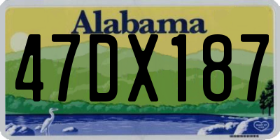 AL license plate 47DX187