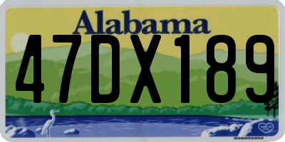 AL license plate 47DX189