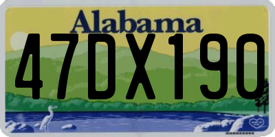 AL license plate 47DX190