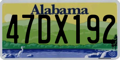 AL license plate 47DX192