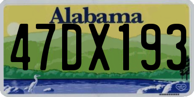 AL license plate 47DX193