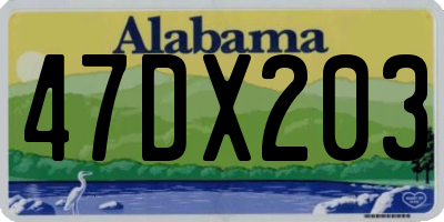 AL license plate 47DX203