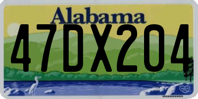 AL license plate 47DX204