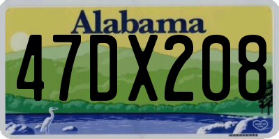 AL license plate 47DX208