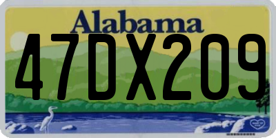 AL license plate 47DX209