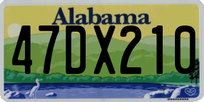 AL license plate 47DX210