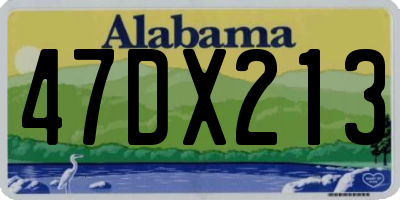 AL license plate 47DX213