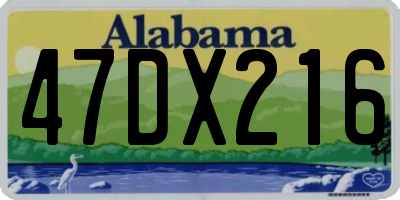 AL license plate 47DX216