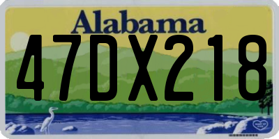 AL license plate 47DX218