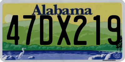 AL license plate 47DX219