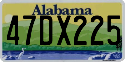 AL license plate 47DX225
