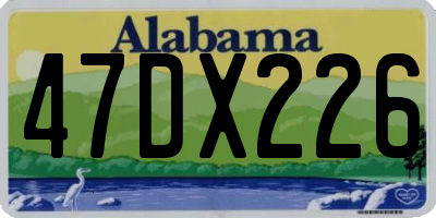 AL license plate 47DX226
