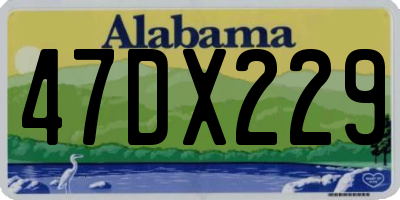 AL license plate 47DX229