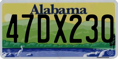 AL license plate 47DX230