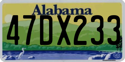 AL license plate 47DX233