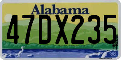 AL license plate 47DX235