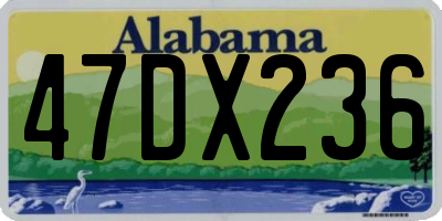 AL license plate 47DX236