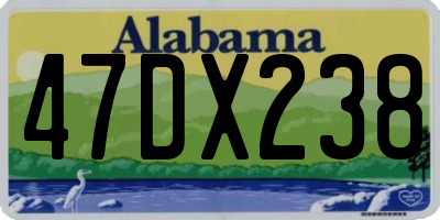 AL license plate 47DX238