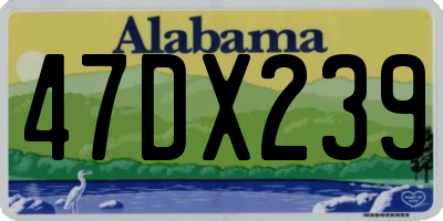 AL license plate 47DX239
