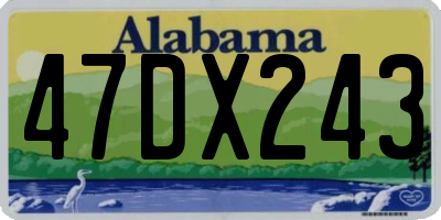 AL license plate 47DX243