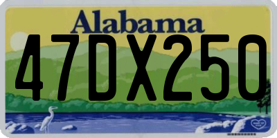 AL license plate 47DX250