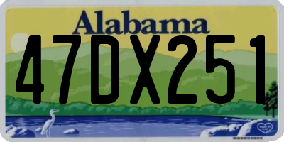 AL license plate 47DX251