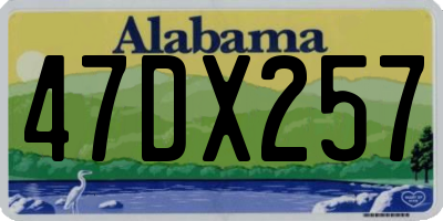 AL license plate 47DX257