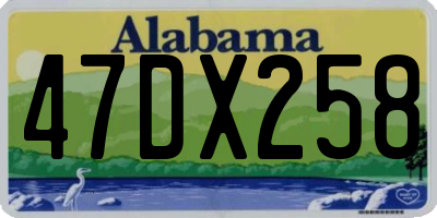 AL license plate 47DX258
