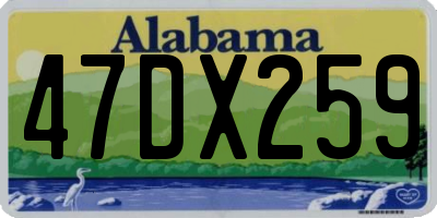 AL license plate 47DX259