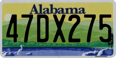 AL license plate 47DX275