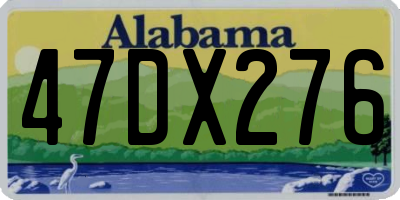 AL license plate 47DX276