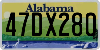 AL license plate 47DX280