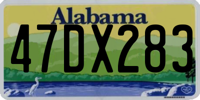 AL license plate 47DX283