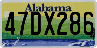 AL license plate 47DX286