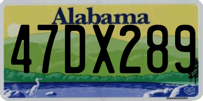 AL license plate 47DX289