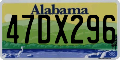 AL license plate 47DX296
