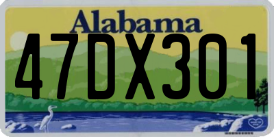 AL license plate 47DX301