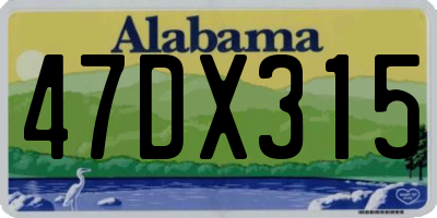 AL license plate 47DX315