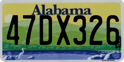 AL license plate 47DX326