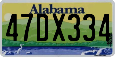 AL license plate 47DX334