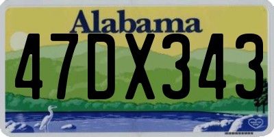 AL license plate 47DX343