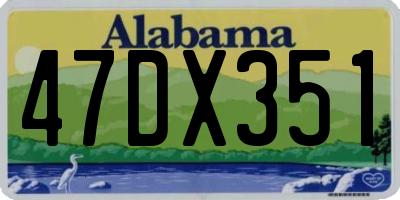 AL license plate 47DX351
