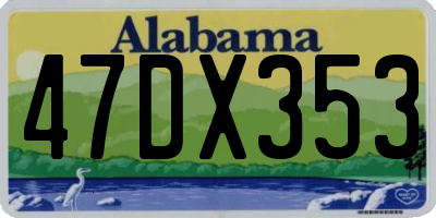 AL license plate 47DX353